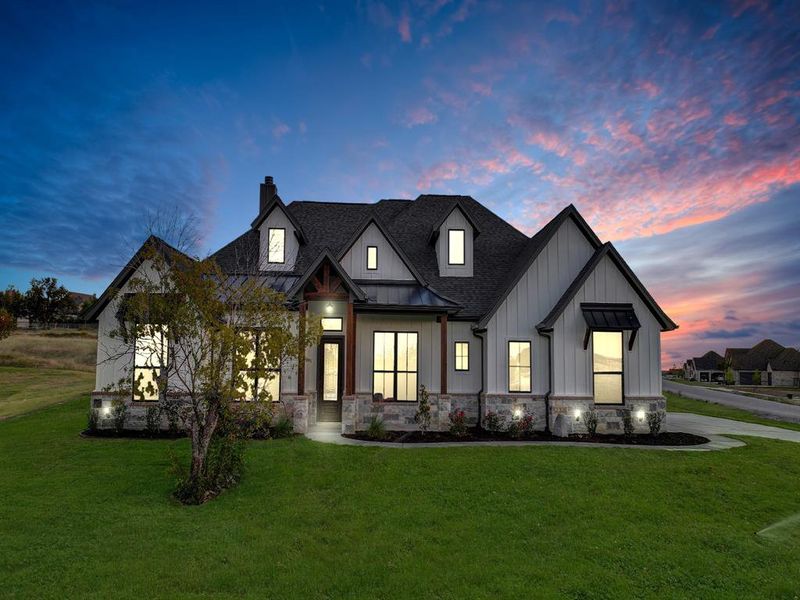 Front exterior of a new home in , Weatherford, TX, highlighting curb appeal (Image 27).