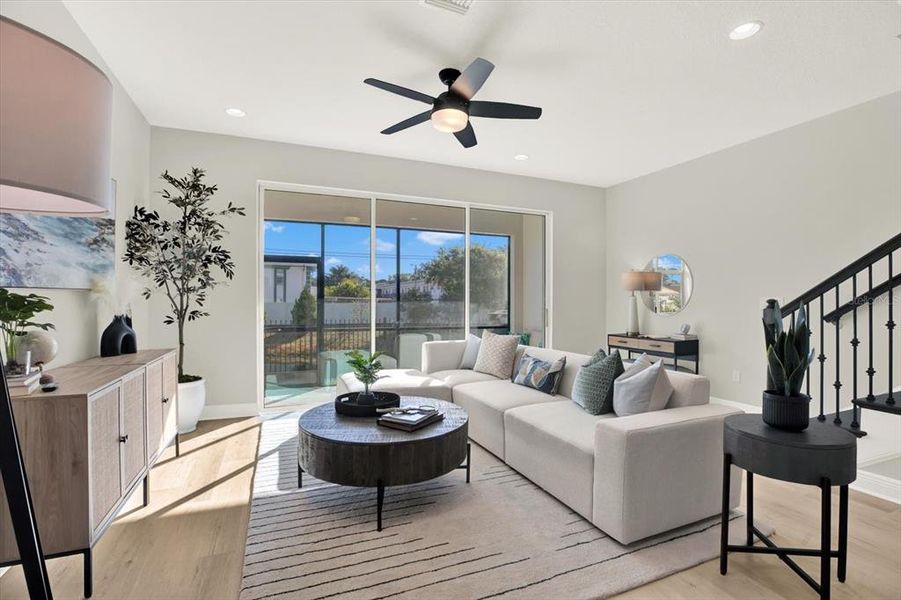 Furnished interior view inside a new home in The Towns At Long Bayou, Seminole (Image 13). Furnished interior view inside a new home in The Towns At Long Bayou, Seminole (Image 13).