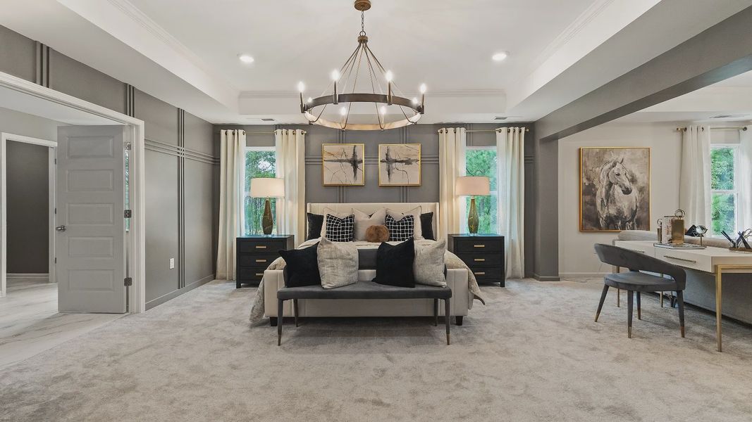 Furnished interior view inside a new home in Cambria at Traditions, Hampton (Image 24).