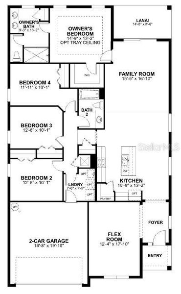 2D floor plan layout of this home in Bay Lake Farms, St. Cloud, FL (Image 5).