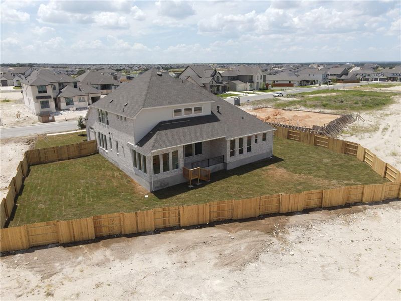 Exterior details and patio area of a home in Lariat, Liberty Hill (Image 3). Exterior details and patio area of a home in Lariat, Liberty Hill (Image 3).