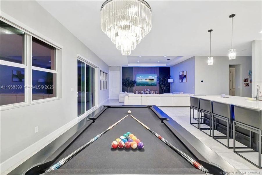 dining table can be converted in a pool table