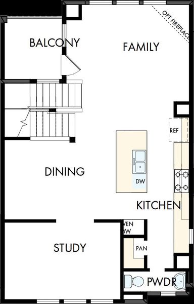 2D floor plan layout of this home in Trails at Waterside - Villas Series, Fort Worth, TX (Image 3).