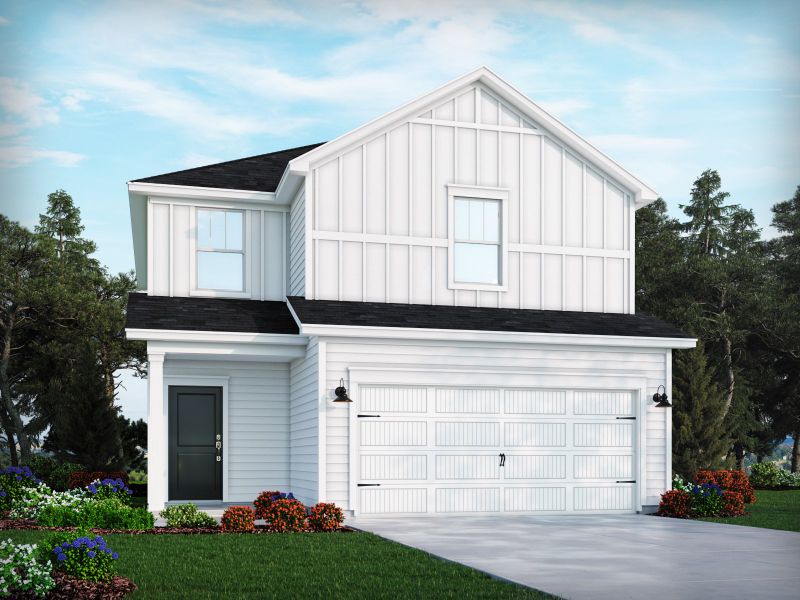 Representative exterior photo of a completed home built from the Finley by Meritage Homes in Walnut Reserve, Conover, NC (Image 20).