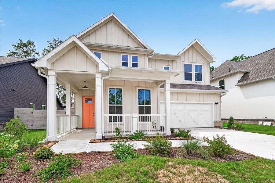 Front exterior of a new home in Two Step Farm, Montgomery, TX, highlighting curb appeal (Image 28).