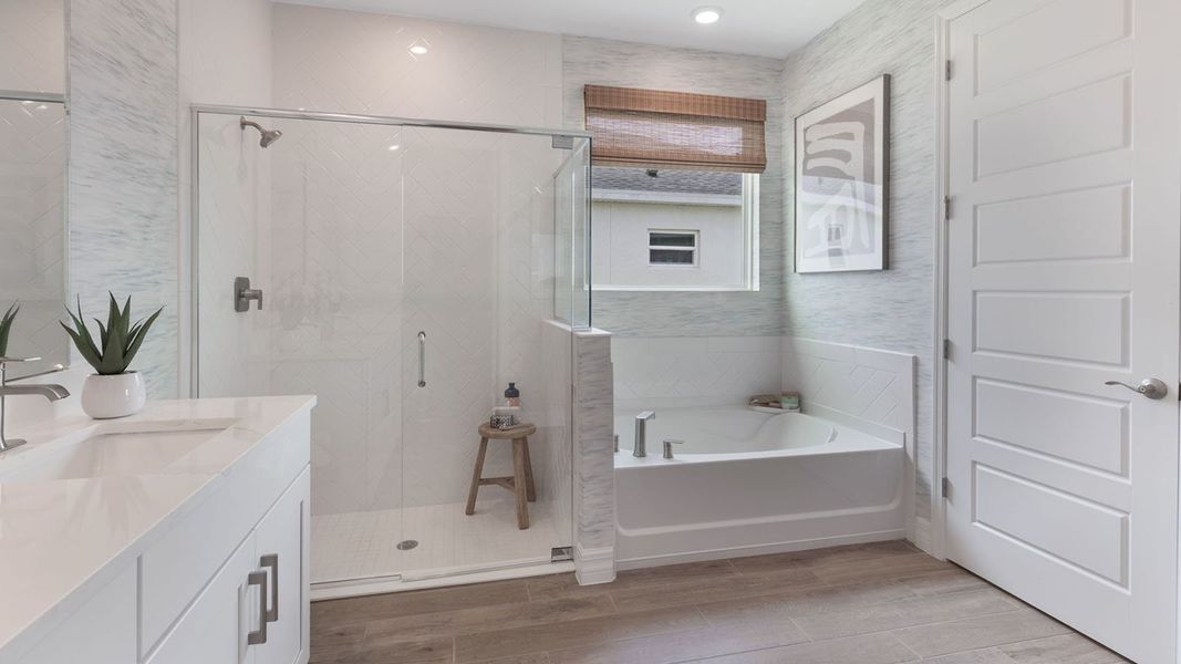 Representative furnished interior of a home built from the DENHAM by D.R. Horton in Lakes of Mount Dora, Mount Dora (Image 26).