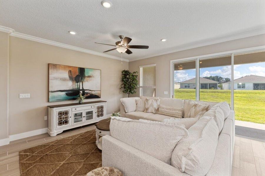 Furnished interior view inside a new home in Ocala Preserve, Ocala (Image 7). Furnished interior view inside a new home in Ocala Preserve, Ocala (Image 7).