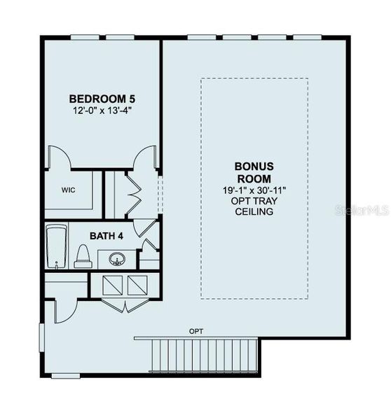 2D floor plan layout of this home in Solace at Corner Lake, Orlando, FL (Image 6).