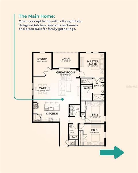 2D floor plan layout of this home in Crosswinds, Haines City, FL (Image 5).