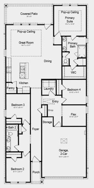 Additional highlights include: 12" pop up ceiling in great room and primary suite and luxury vinyl flooring. Additional highlights include: 12" pop up ceiling in great room and primary suite and luxury vinyl flooring.