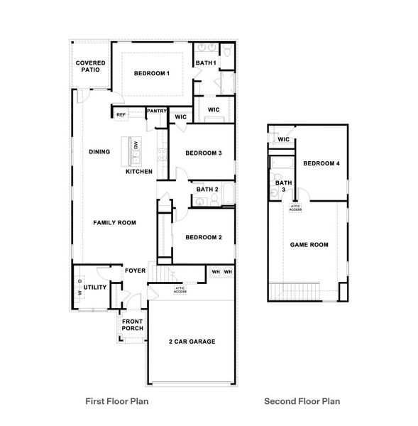 2D floor plan layout for the The Roosevelt by D.R. Horton in Carillon, Manor, TX (Image 3).