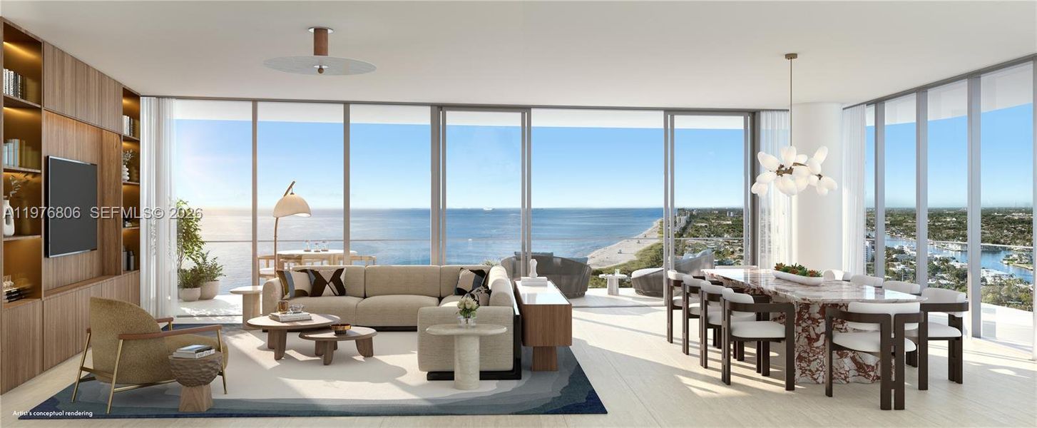 Furnished interior view inside a new home in , Pompano Beach (Image 8).