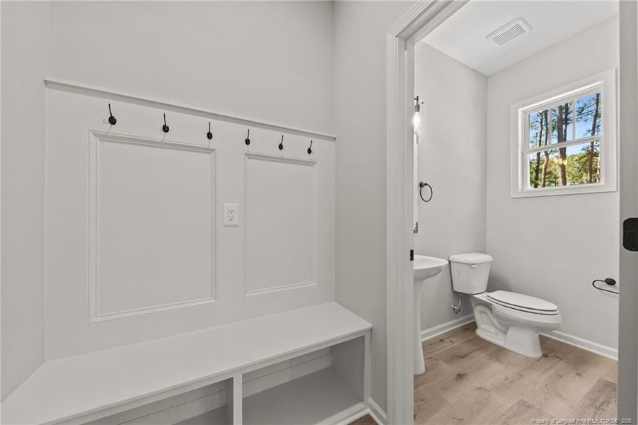 Drop zone and half bath