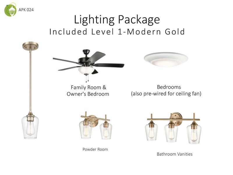 Modern Gold Lighting Package for The Harrington Townhome at Anderson Park