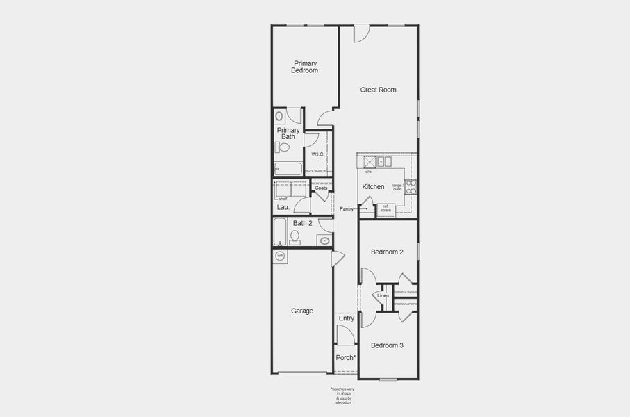 2D floor plan layout for the 1245 by KB Home in The Granary - Villa Collection, San Antonio, TX (Image 4). 2D floor plan layout for the 1245 by KB Home in The Granary - Villa Collection, San Antonio, TX (Image 4).