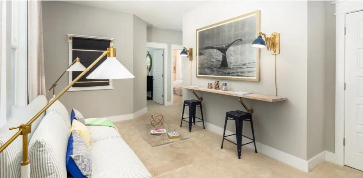 Furnished interior view inside a new home in Sweetgrass at Summers Corner: Row Collection, Summerville (Image 5).