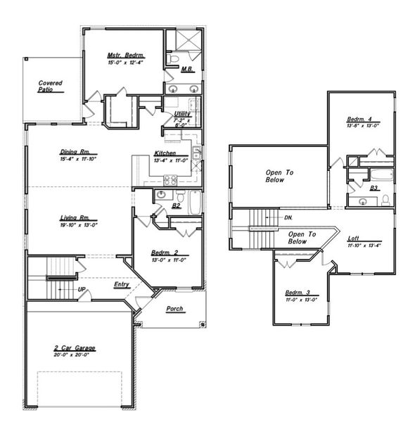 2D floor plan layout for the Floor Plan 2340 by Colina Homes in Grand Magnolia, Magnolia, TX (Image 5). 2D floor plan layout for the Floor Plan 2340 by Colina Homes in Grand Magnolia, Magnolia, TX (Image 5).