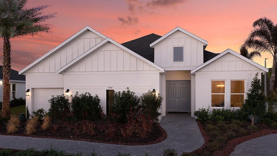 Front exterior of a new home in Westview Community Group Page, Kissimmee, FL, highlighting curb appeal (Image 22).