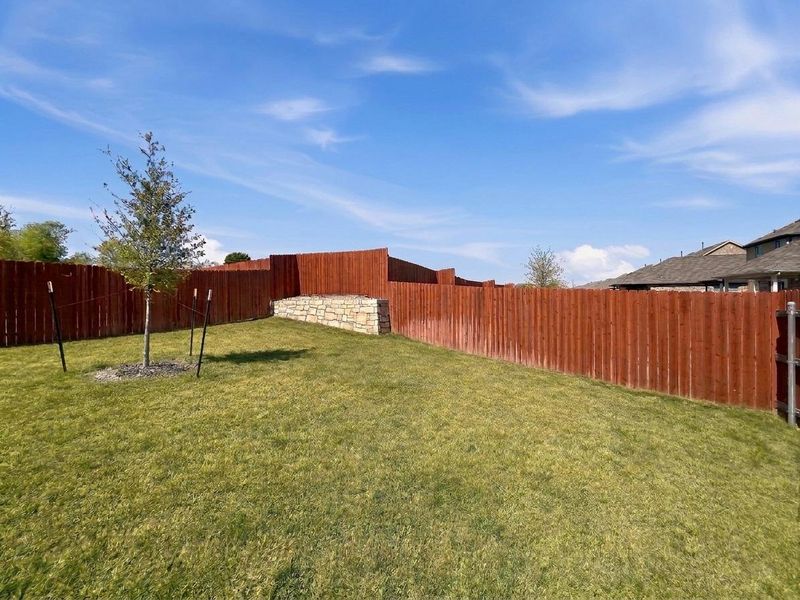 View of fenced backyard