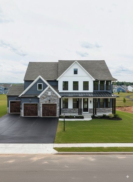 Representative exterior photo of a completed home built from the Hawthorne by Keystone Custom Homes in McLean South Shore, Belmont, NC (Image 18).