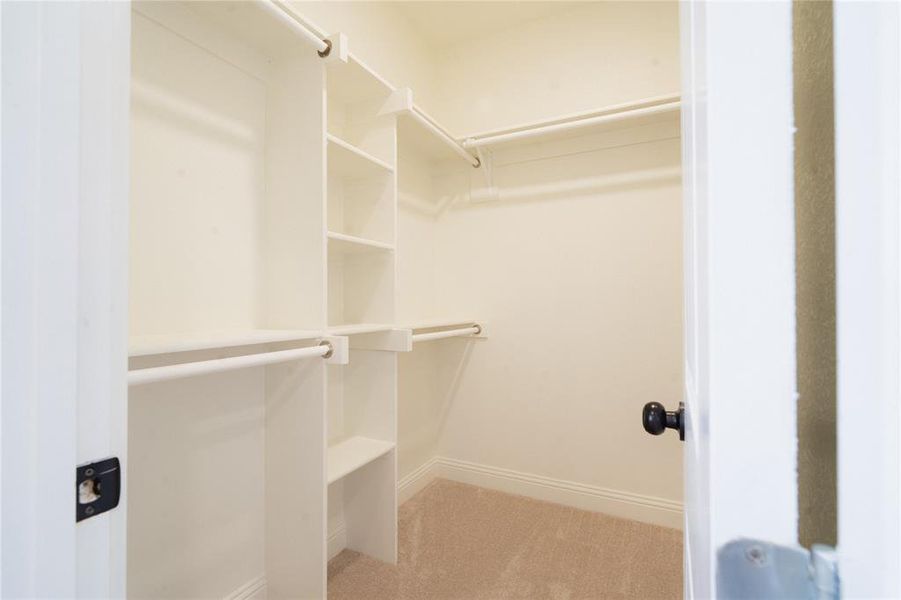 Empty room with light carpet, baseboards, a ceiling fan, and recessed lighting