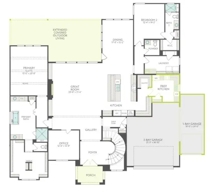 2D floor plan layout of this home in The Estates at James Lane, Fulshear, TX (Image 3).