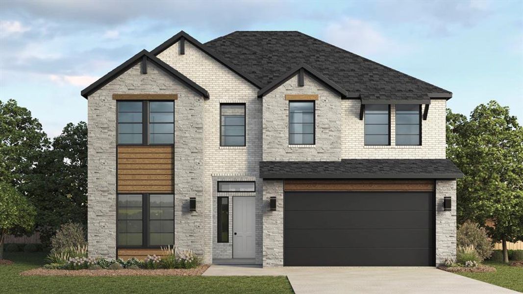 Front exterior of a new home in Clearview Ranch, Royse City, TX, highlighting curb appeal (Image 26).