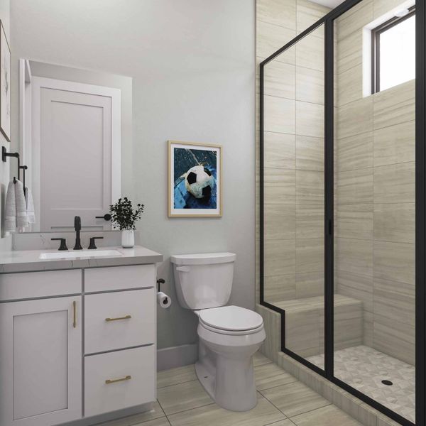 Furnished interior view inside a new home in Dunham Pointe 80′, Cypress (Image 33). Furnished interior view inside a new home in Dunham Pointe 80′, Cypress (Image 33).