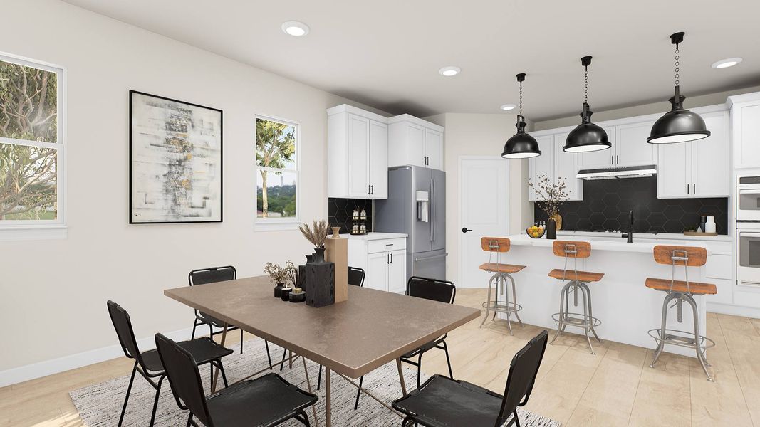 Furnished interior in a model home at The Townes at NoVi in Pittsboro (Image 28). Furnished interior in a model home at The Townes at NoVi in Pittsboro (Image 28).