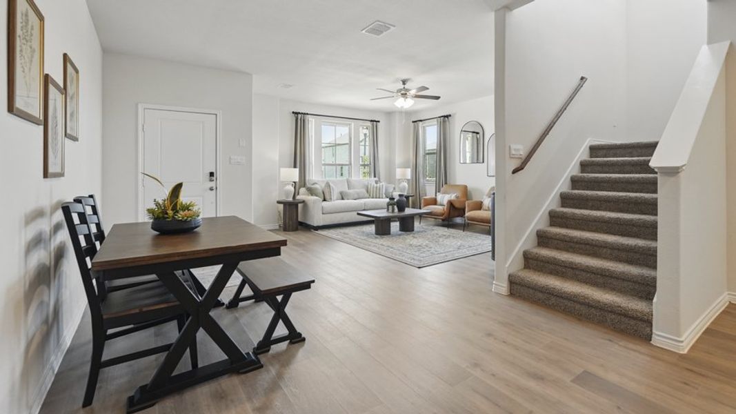 Representative furnished interior of a home built from the Caspian by D.R. Horton in Liberty Crossing, Royse City (Image 6). Representative furnished interior of a home built from the Caspian by D.R. Horton in Liberty Crossing, Royse City (Image 6).