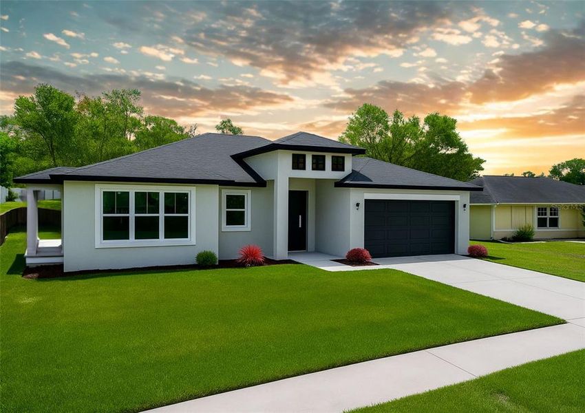 Front exterior of a new home in , Spring Hill, FL, highlighting curb appeal (Image 2).