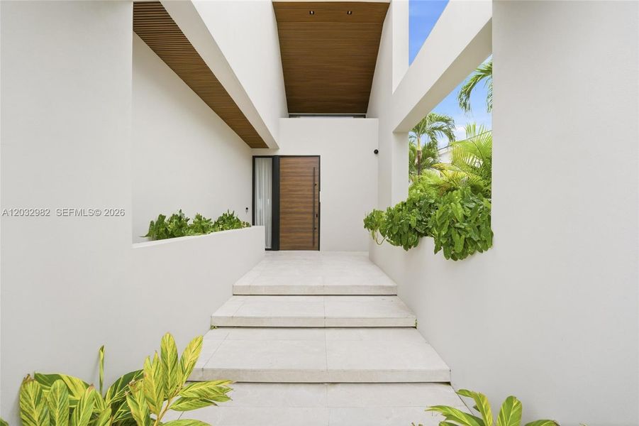 Exterior details and patio area of a home in , Miami Beach (Image 3). Exterior details and patio area of a home in , Miami Beach (Image 3).