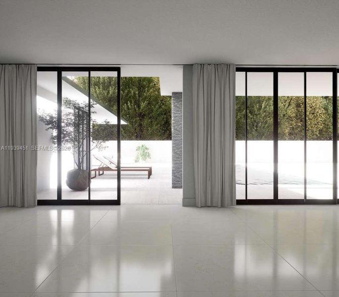 Furnished interior view inside a new home in , Miami Springs (Image 10).