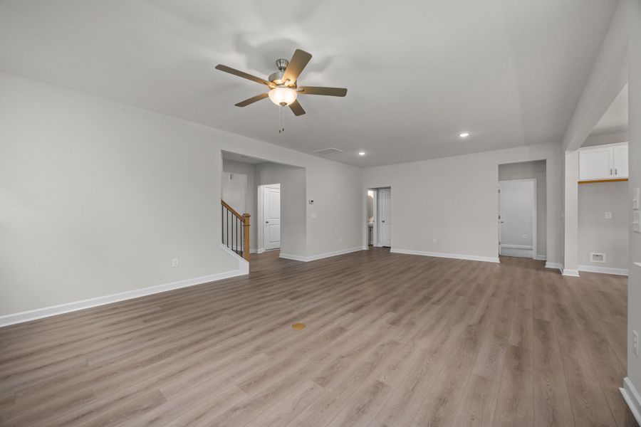 Representative unfurnished interior of a home built from the The Aspen by Davidson Homes LLC in Wendell Ridge, Wendell (Image 24). Representative unfurnished interior of a home built from the The Aspen by Davidson Homes LLC in Wendell Ridge, Wendell (Image 24).