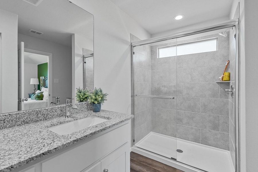 Representative furnished interior of a home built from the GLENDALE by D.R. Horton in Faculty Row, Abilene (Image 43).