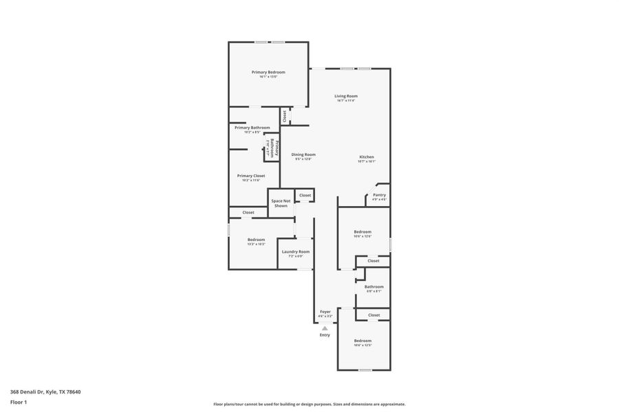 2D floor plan layout of this home in Paramount, Kyle, TX (Image 3).