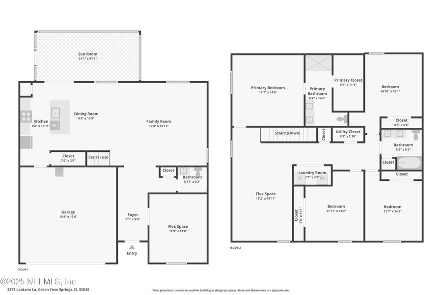 2D floor plan layout of this home in Village Park, Green Cove Springs, FL (Image 5).