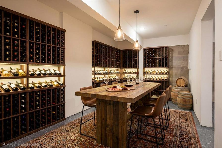 Wine area with beverage cooler - Possible use for basement