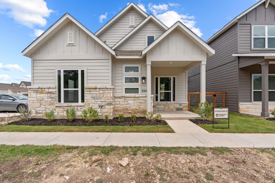 Representative exterior photo of a completed home built from the Ryker by Chesmar Homes in The Crossvine – Garden Homes, Schertz, TX (Image 8).