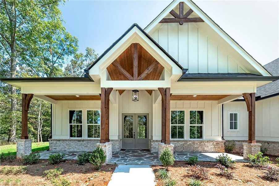 Front exterior of a new home in , Dawsonville, GA, highlighting curb appeal (Image 18).