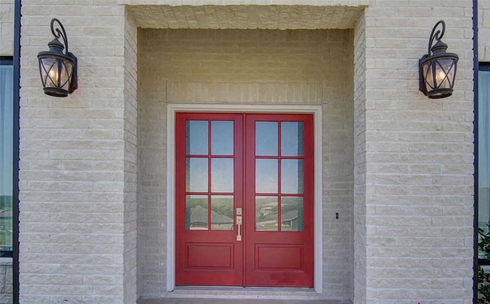 View of exterior entry with french doors