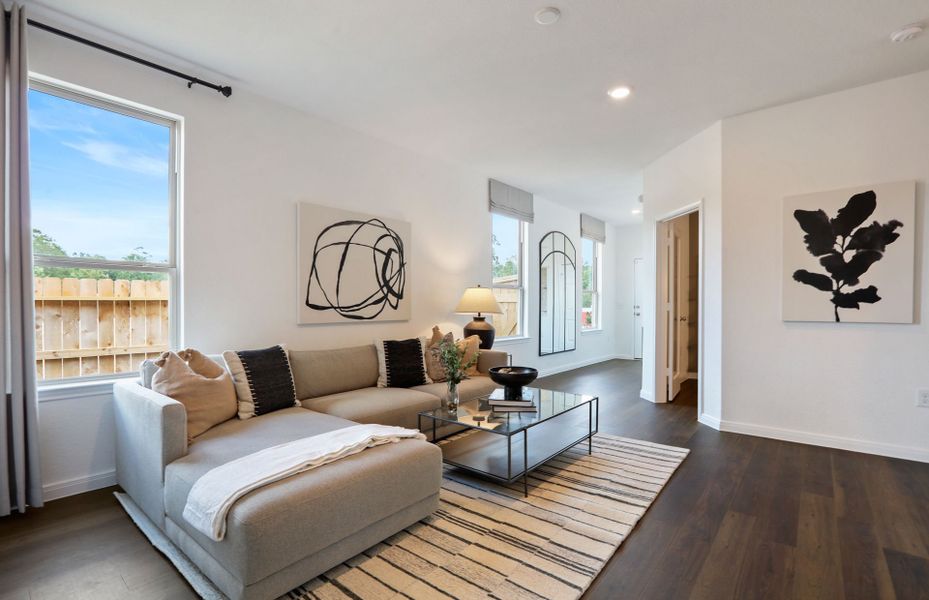 Representative furnished interior of a home built from the Taft by Pulte Homes in Crosswinds, Kyle (Image 9).