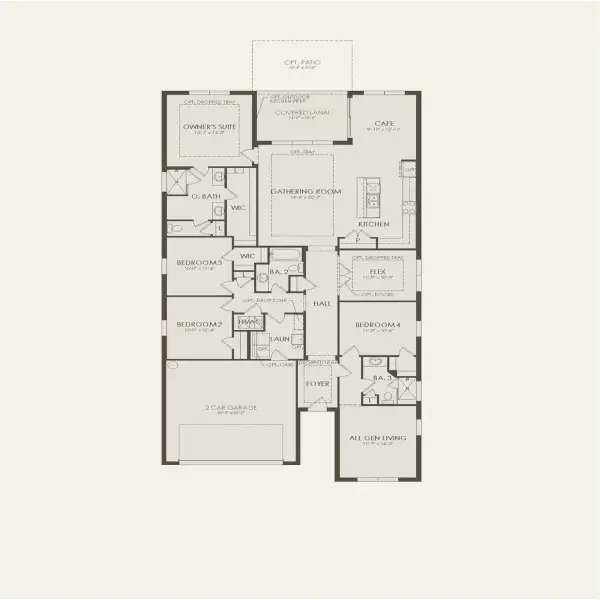 2D floor plan layout for the Concord by Pulte Homes in Highland Pines, Leesburg, FL (Image 4).