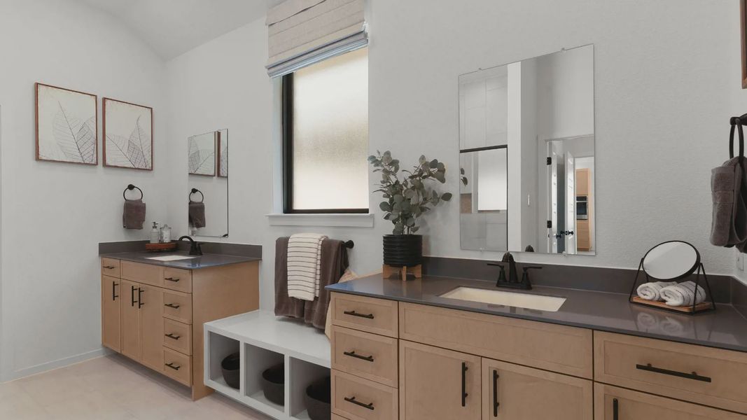 Representative furnished interior of a home built from the Mariah by Chesmar Homes in University Heights, Round Rock (Image 21).