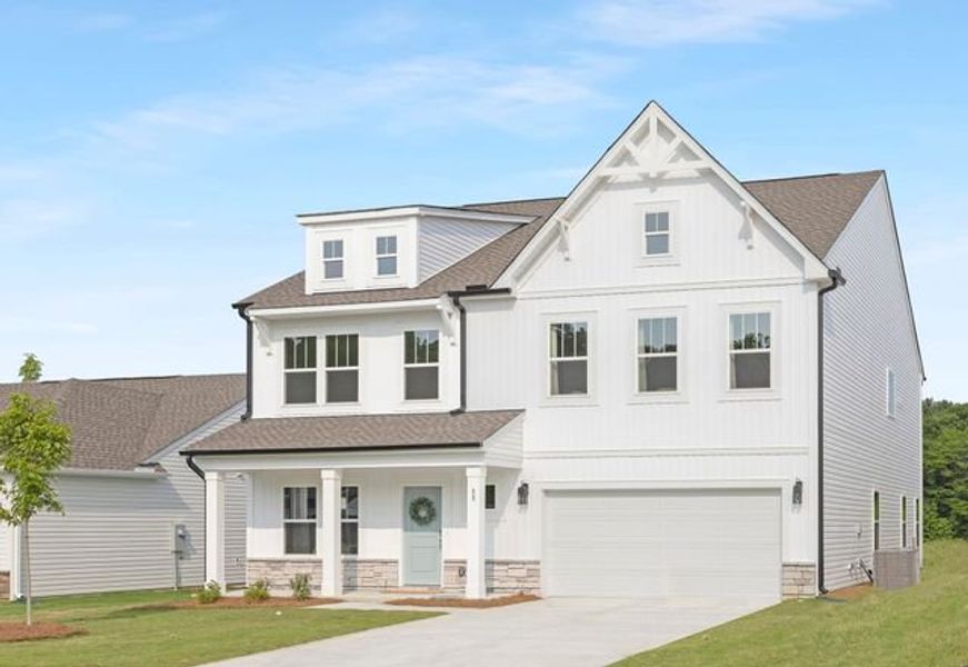 Representative exterior photo of a completed home built from the Calgary P by True Homes in Homecoming, Ravenel, SC (Image 16).