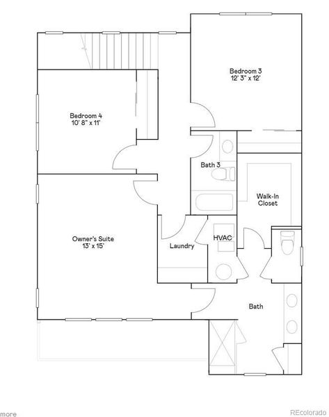 2D floor plan layout of this home in Parterre: The Skyline Collection, Thornton, CO (Image 4).