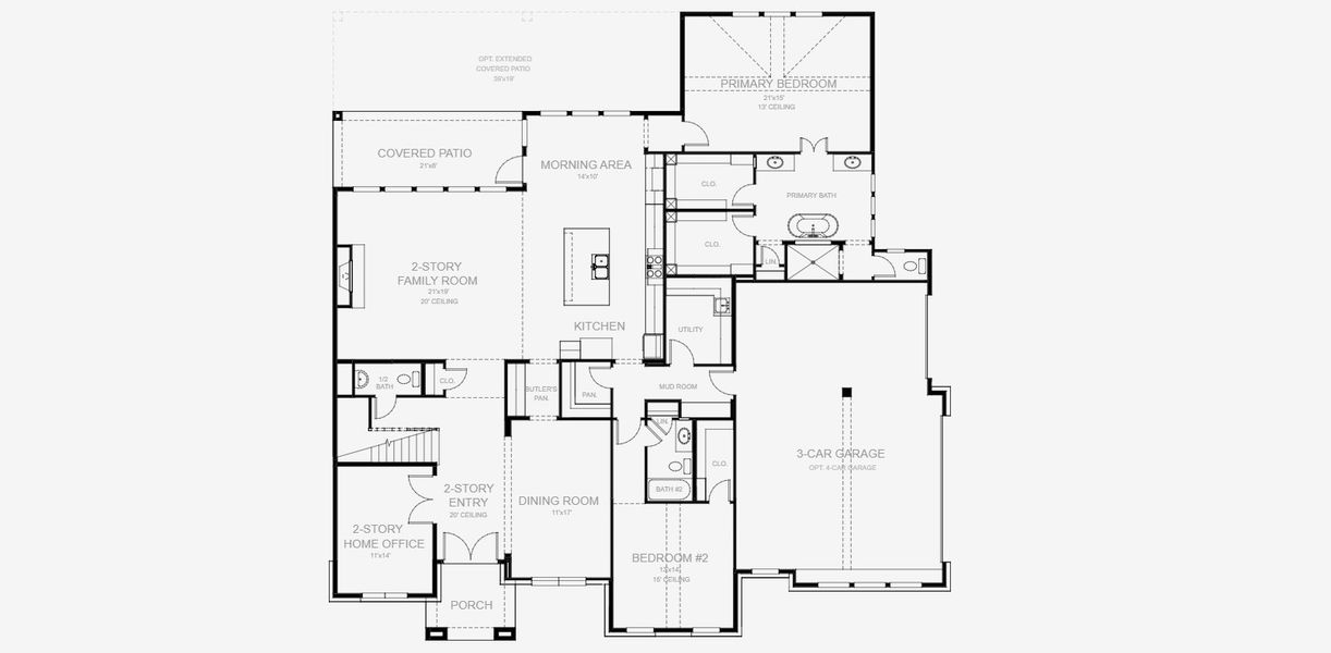 2D floor plan layout for the 4327A by Perry Homes in Bristol Valley, Rockwall, TX (Image 4). 2D floor plan layout for the 4327A by Perry Homes in Bristol Valley, Rockwall, TX (Image 4).
