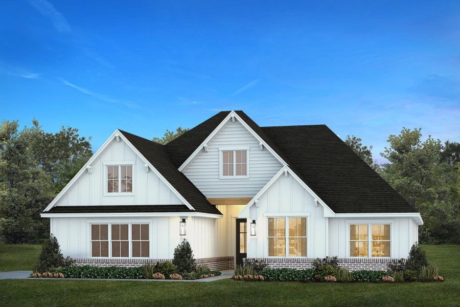 Representative exterior photo of a completed home built from the The Abilene by Kenmark Homes in Coyote Crossing, Godley, TX (Image 14). Representative exterior photo of a completed home built from the The Abilene by Kenmark Homes in Coyote Crossing, Godley, TX (Image 14).