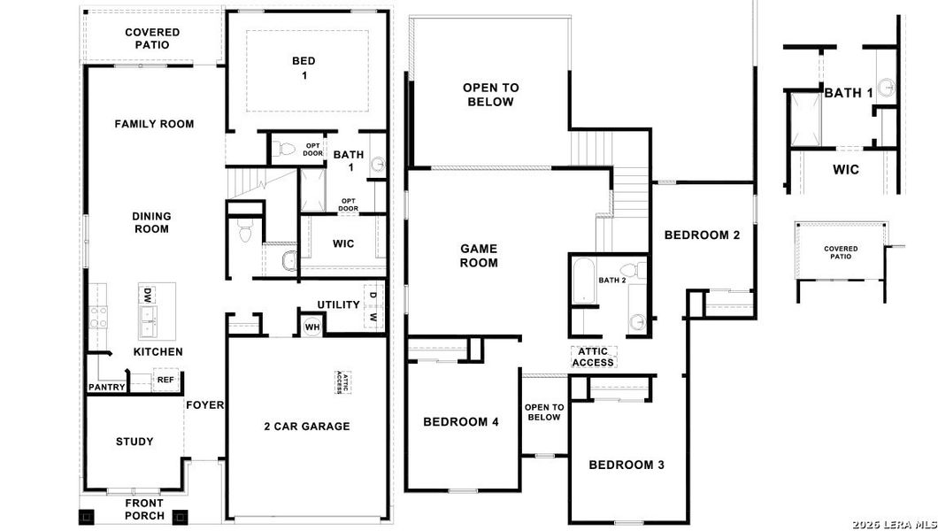 2D floor plan layout of this home in The Birch at Spencer Ranch, Boerne, TX (Image 2). 2D floor plan layout of this home in The Birch at Spencer Ranch, Boerne, TX (Image 2).