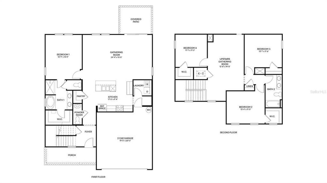 2D floor plan layout of this home in Sawmill Branch, Palm Coast, FL (Image 3).